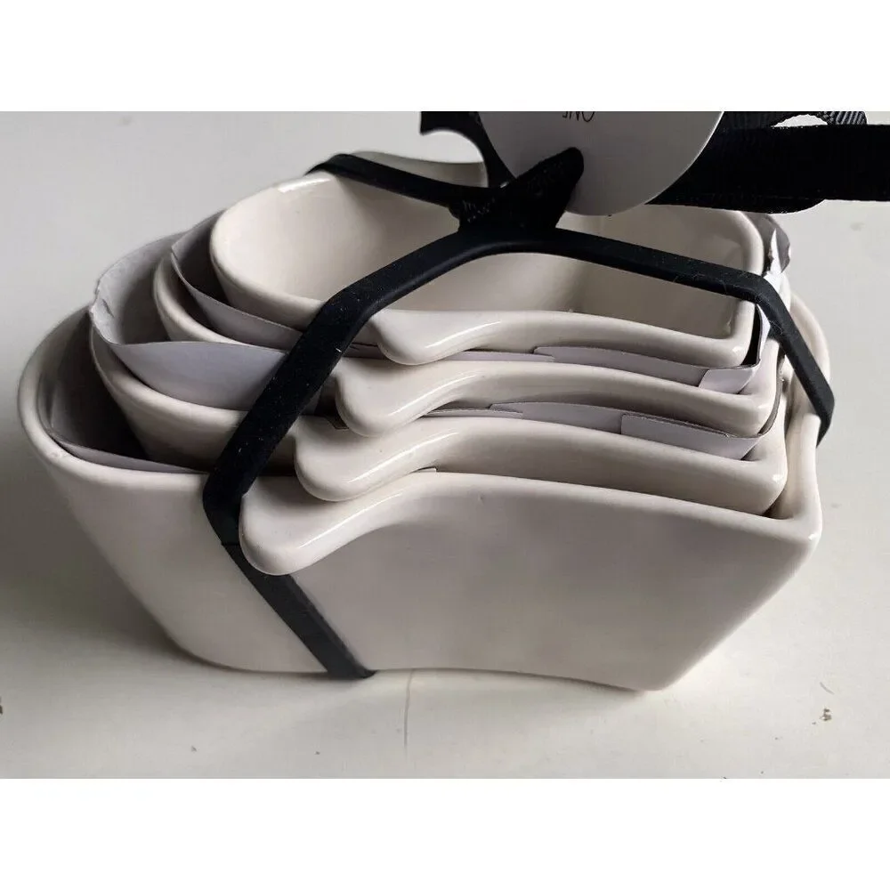 Set Of 4 Rae Dunn Halloween White GHOST Shaped Measuring Cups Ceramic NEW‎
